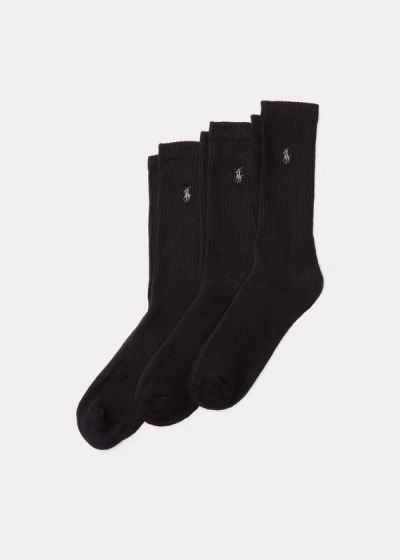 Calcetines Polo Ralph Lauren Hombre Negros - Crew 3-Pack - GTPWB2916